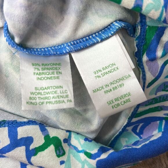 Lilly Pulitzer Sophie UPF 50 Canopy Chaos Print Jersey Tunic Shirt Dress - Picture 10 of 11